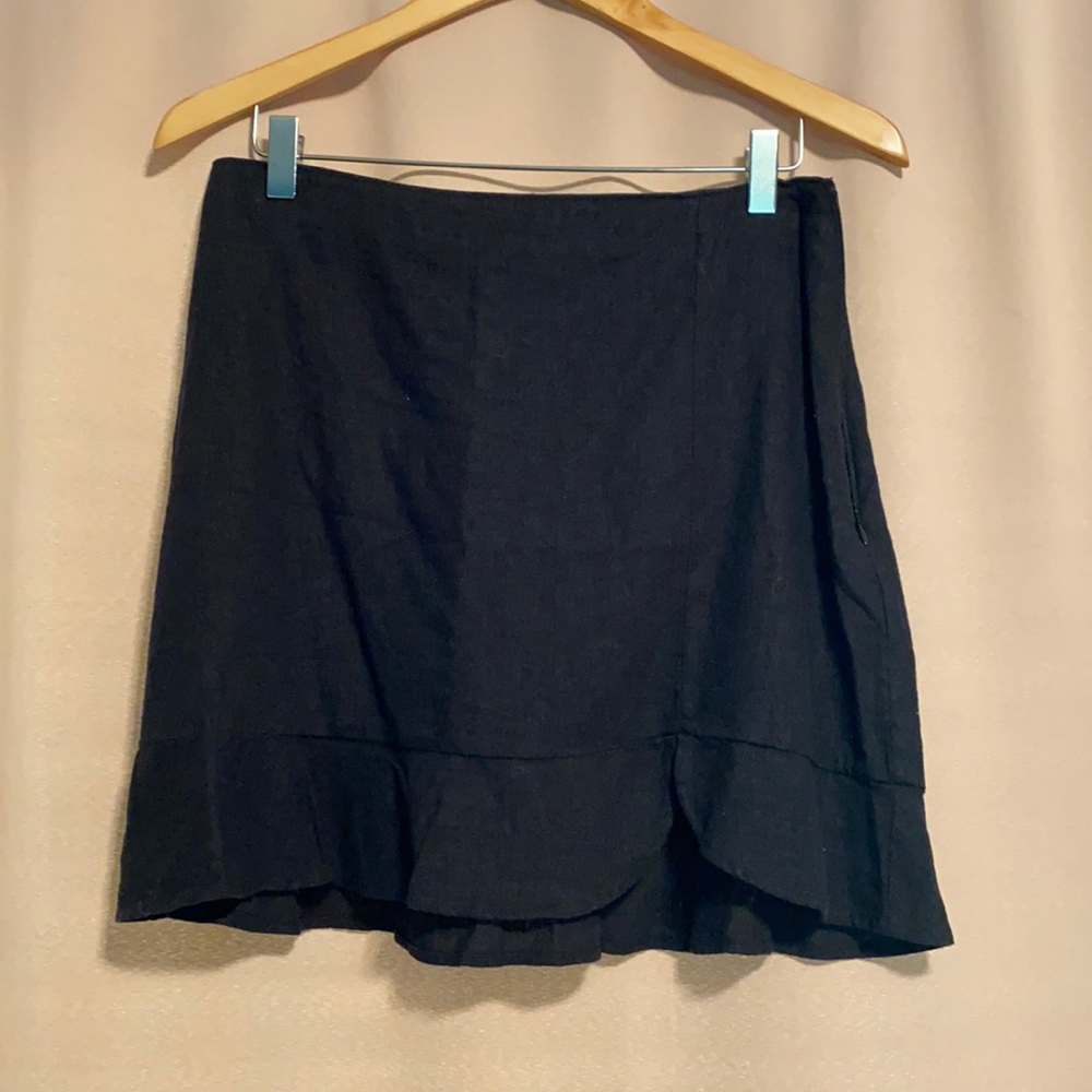 Abercrombie Linen-Blend Ruffle Hem Skirt